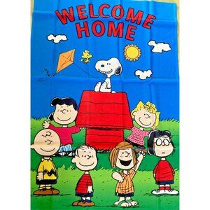 SNOOPY PEANUTS Large 28" x 40" Flag ! WELCOME HOME!  Spring Fly Kites 40719 NIP